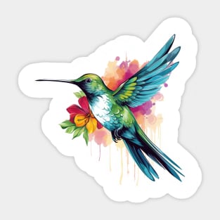 Watercolor Hummingbird Sticker